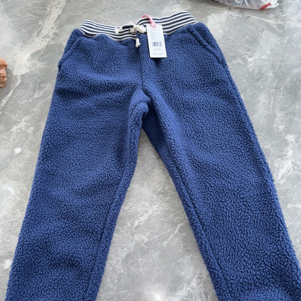 Vineyard Vines Sherpa Joggers Girls 7-8 Blue Fleece Pants Cozy